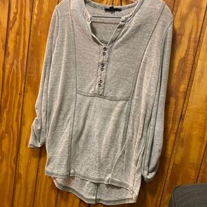 Gray Women's Button-Up Top